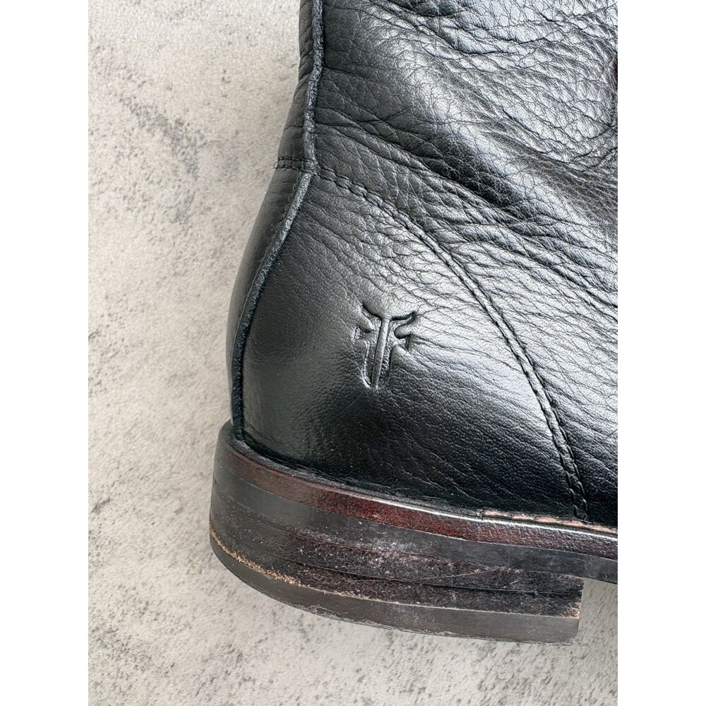 $350 FRYE Women’s Discontinued Lace Up Combat Black Leather Ankle Boots Size 6B - Picture 5 of 8